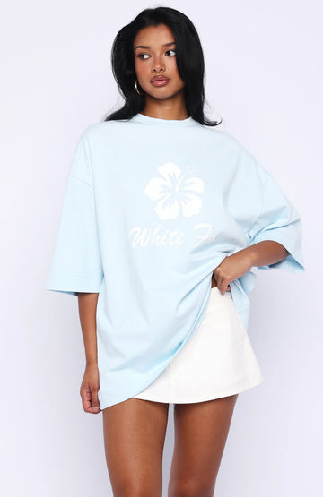Own Your Glow Oversized Tee Blue | Women's Oversized T-Shirt